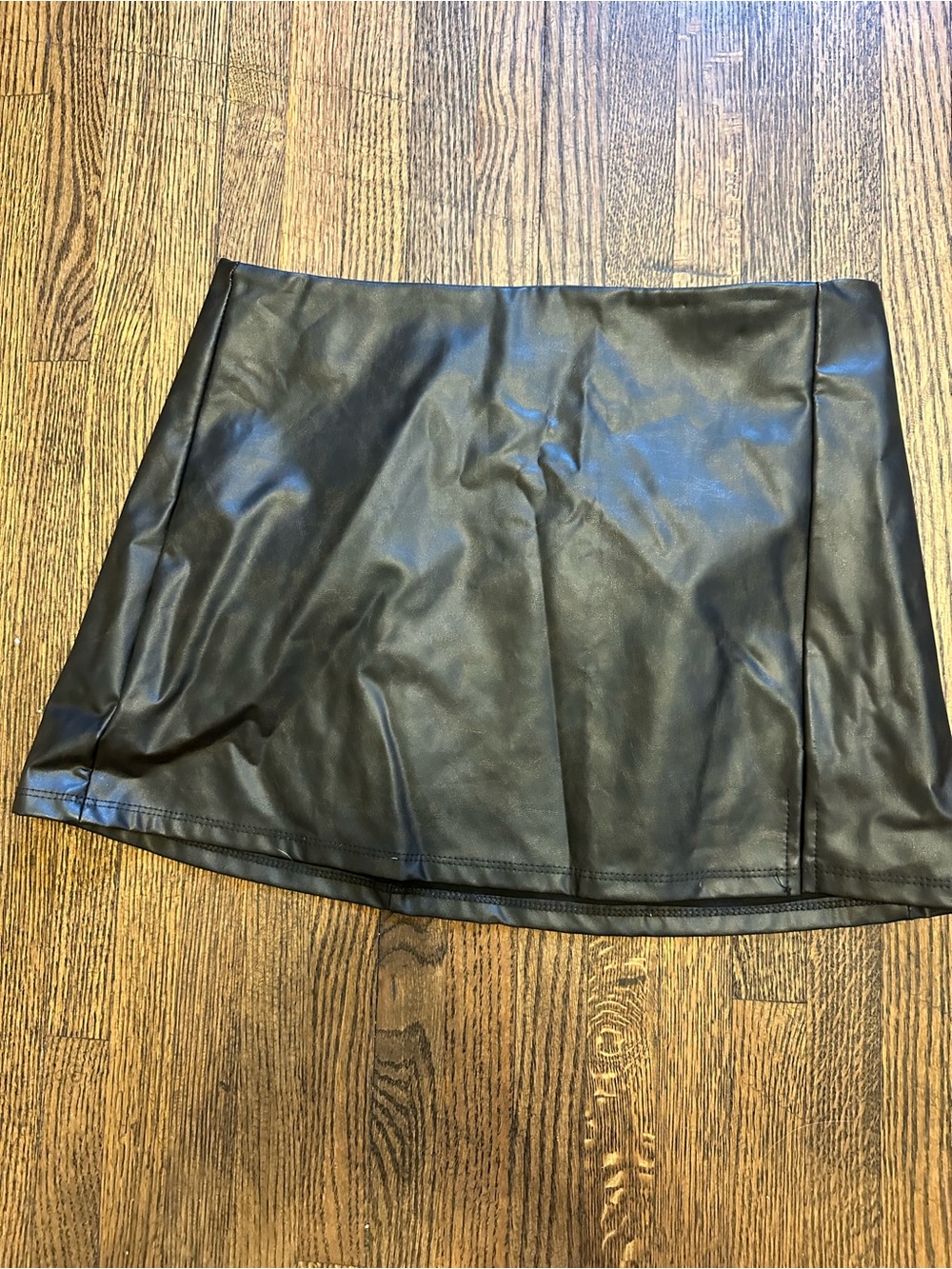 Altar'd State Black and brown Faux Leather Mini Skirt